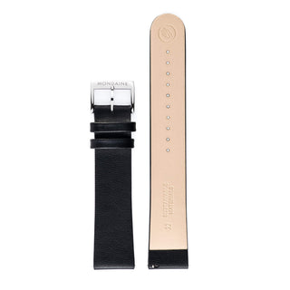 Extra Long Black Vegan Grape leather Strap, 22mm