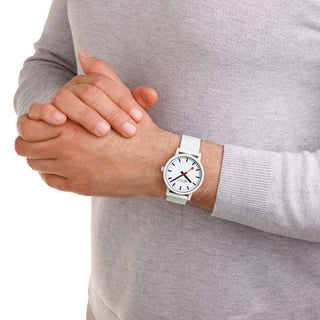 essence, White, 41 mm, MS1.41110.RA	, Mood image with wrist watch worn