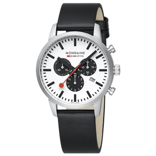 Neo, Black vegan grape leather, 41 mm	, Front view