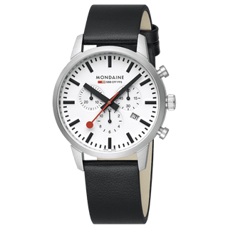 Neo, Black vegan grape leather, 41 mm	, Front view