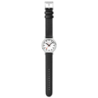 Stop2Go, Vegan Grape Leather,   Front view of the watch with the original strap .