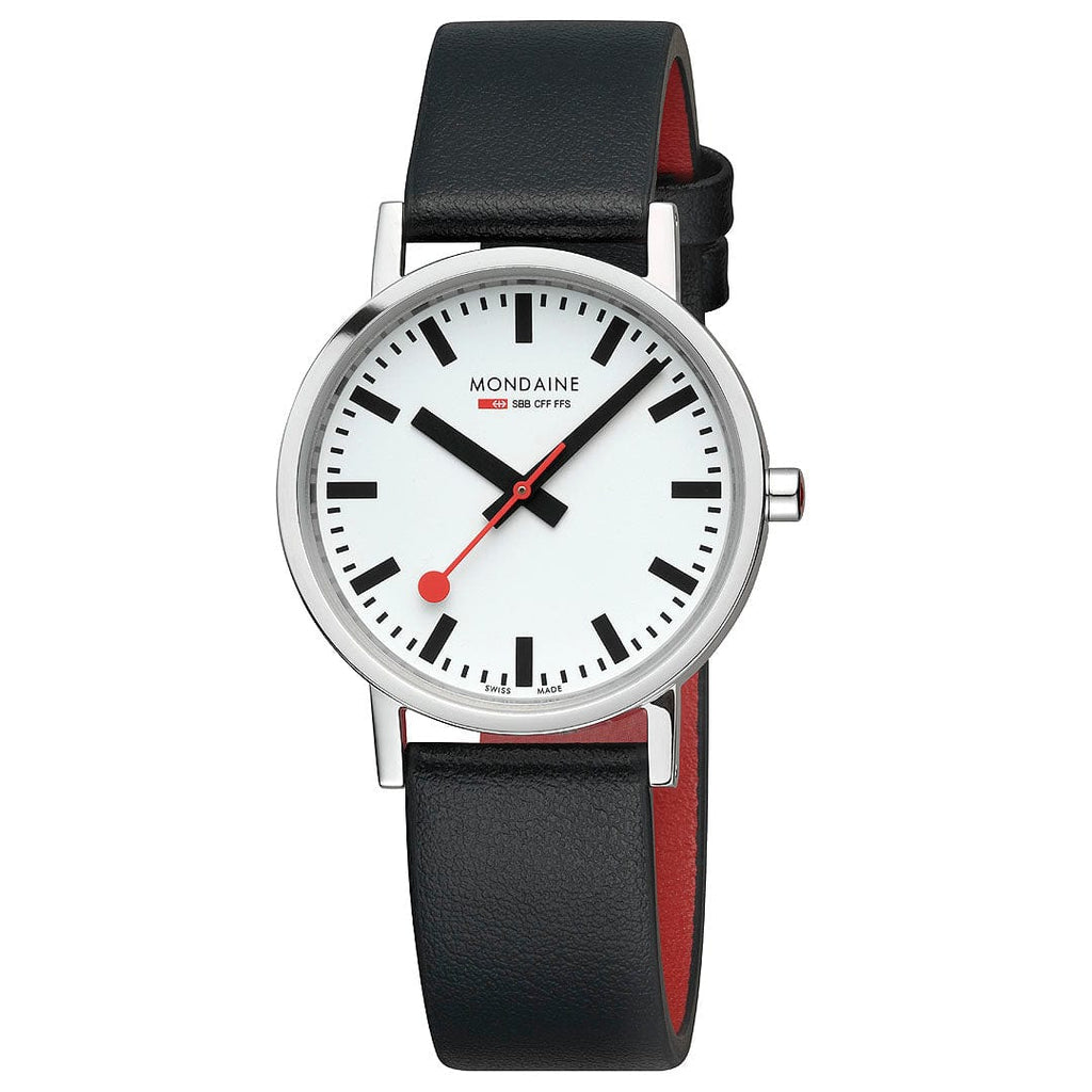Classic, Black Vegan Grape Leather, 36 mm – Mondaine United Kingdom