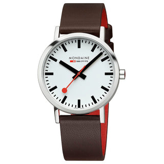 Classic, 40mm, stainless steel polished Case Material and brown vegan grape leather strap, A660.30360.11SBGV, Front view