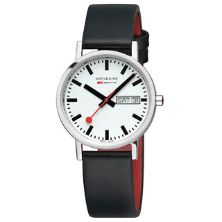 Classic, 36mm, stainless steel polished Case Material and black vegan grape leather strap, A667.30314.11SBBV, Front view
