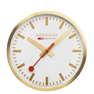 Wall clock, 25cm, golden kitchen clock, A990.CLOCK.18SBG, Front view