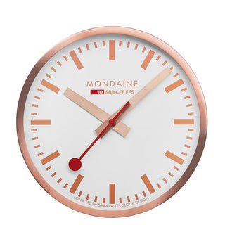 Wall clock, 25cm, copper kitchen clock, A990.CLOCK.18SBK, Front view