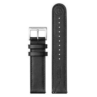 Black Vegan Grape Leather Strap, 20 mm