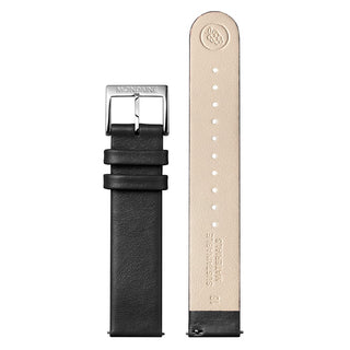 Black Vegan Grape Leather Strap, 18 mm