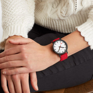 essence set, 41 mm, sustainable watch for men and women, MS1.41110.LC.SET, Mood image with wrist watch worn