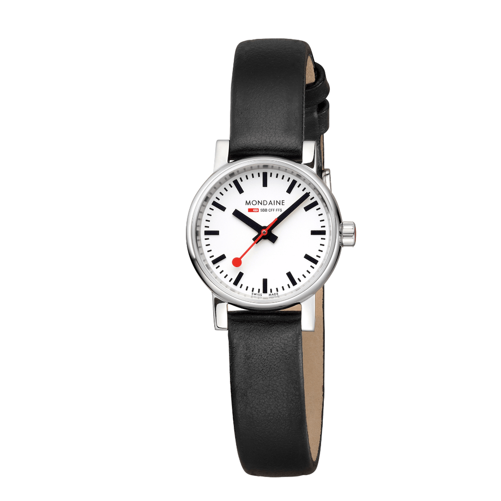 evo2, Black vegan grape leather, 26 mm – Mondaine United Kingdom