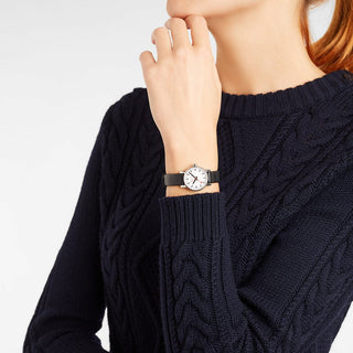 evo2, 26 mm, black vegan grape leather watch, MSE.26110.LBV, Mood image with wrist watch worn
