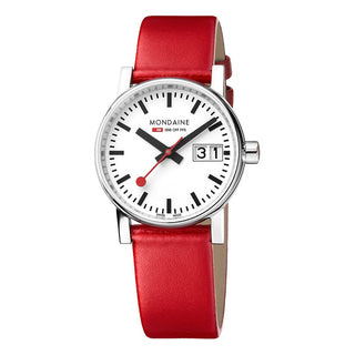 evo2, 30 mm, red vegan grape leather watch, MSE.30210.LCV, Front view