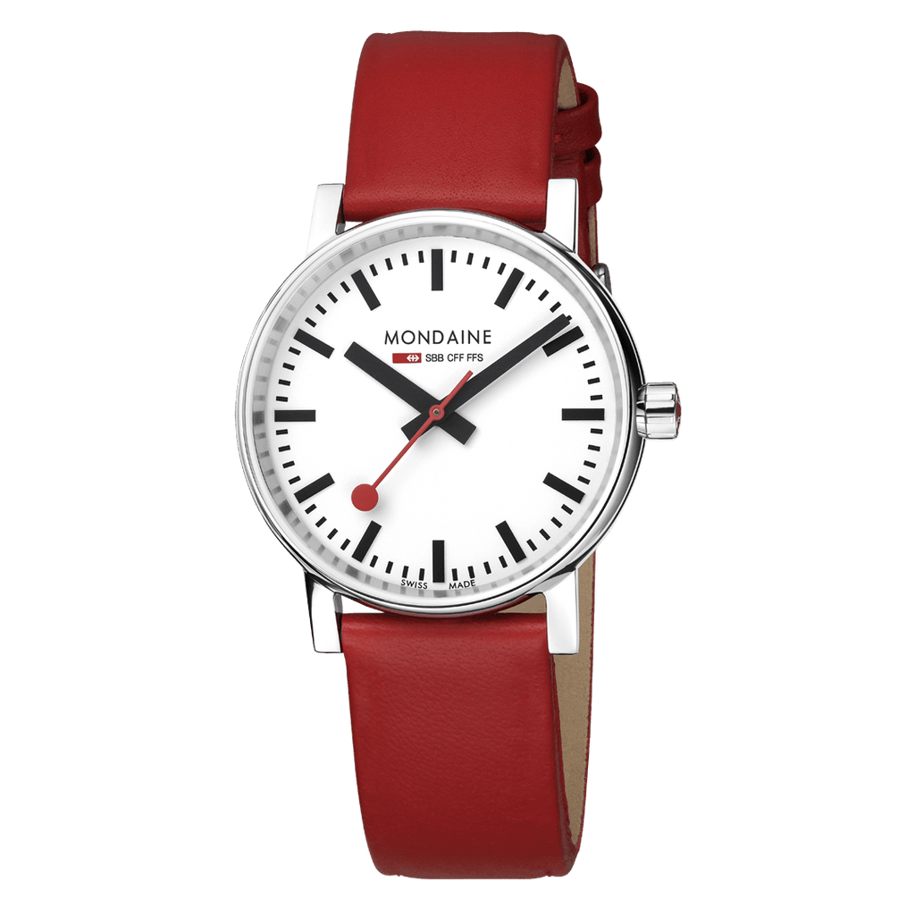 evo2 Red vegan grape leather 35 mm Mondaine United Kingdom