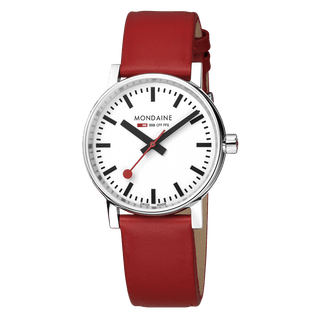 evo2, 35 mm, red vegan grape leather watch, MSE.35110.LCV, Front view