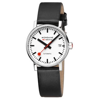 evo2 Automatic, 35 mm, black vegan grape leather watch, MSE.35610.LBV, Front view
