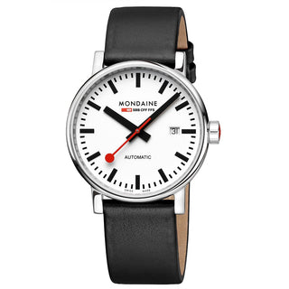 evo2 Automatic, 40 mm, black vegan grape leather watch, MSE.40610.LBV, Front view