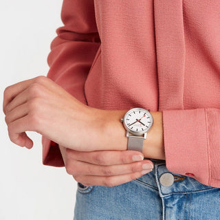 evo2, 35 mm, stainless steel watch, MSE.35110.SM, Mood image with wrist watch worn