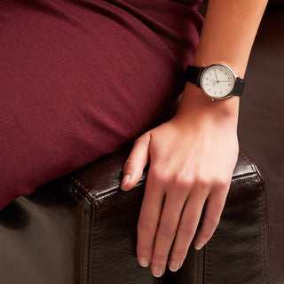Discontinued | Helvetica Regular, 33 mm, black leather watch, MH1.R1210.LB
