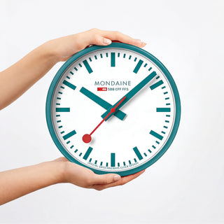 Teal Wall Clock, 25 cm	, Front view