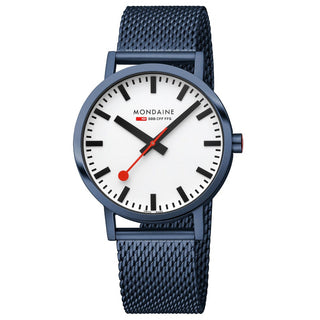 Classic, Blue Stainless Steel, 40 mm	, Front view