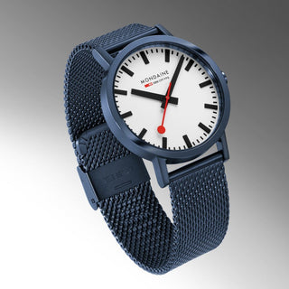 Classic, Blue Stainless Steel, 40 mm	, Front view