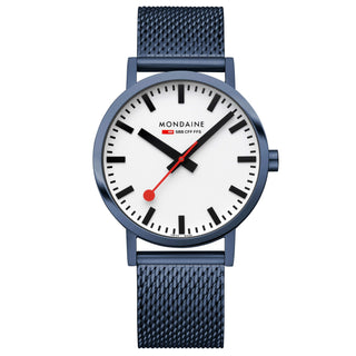 Classic, Blue Stainless Steel, 40 mm	, Front view