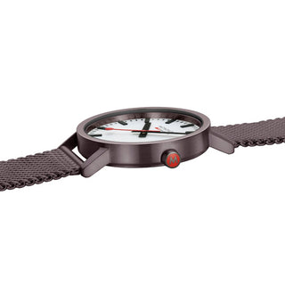 Classic, Brown Stainless Steel, 40 mm	, Side view with focus on the crown