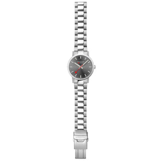 Classic, Silver Stainless Steel, 40 mm	, Front view with strap