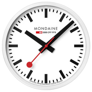 White Wall clock, 25 cm, Front view