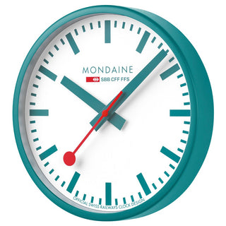 Teal Wall Clock, 25 cm	, Front view