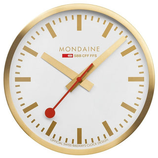 Wall clock, 25cm, golden kitchen clock, A990.CLOCK.18SBG, Front view