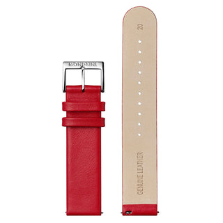 Simply Elegant, Red, 36 mm, A400.30351.11SBP , Front and back view of the genuine leather strap