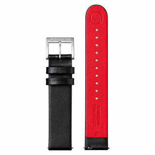 Classic Black Dial, Brushed Case, Black Vegan Grape Leather, 36 mm, black vegan grape leather strap with red lining