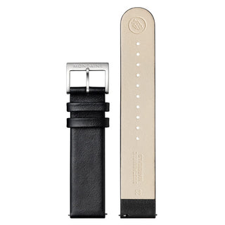 Neo, Black vegan grape leather, 41 mm	, Front view of the strap