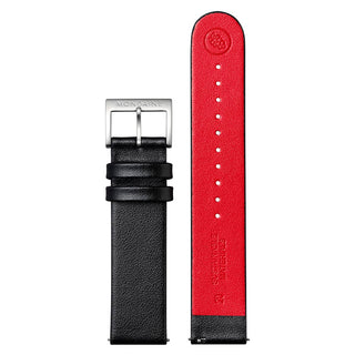 Classic Black Dial, Brushed Case, Black Vegan Grape Leather, 40 mm, black vegan grape leather strap with red lining