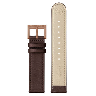 essence Mocha Limited Edition, Brown Vegan Grape Leather, 41 mm	, Front view of the strap