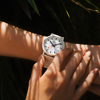 essence Solar, White, 41 mm	, Mood image with wrist watch worn