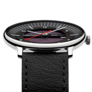 Doppio Solar Skeleton, Black Vegan Grape Leather, 41 mm