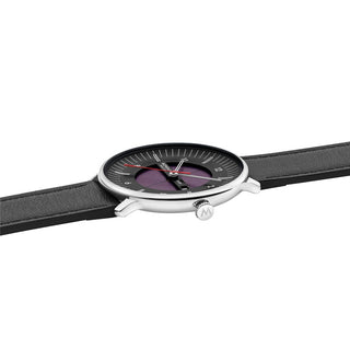 Doppio Solar Skeleton, Black Vegan Grape Leather, 41 mm