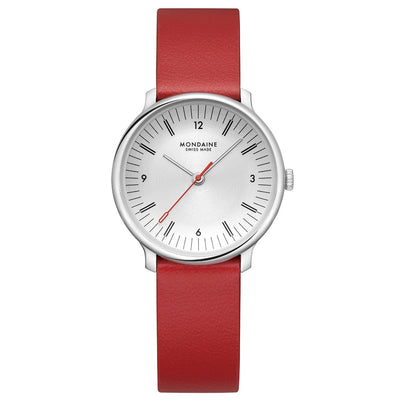 Doppio, Red Vegan Grape Leather, 33 mm	, Front view