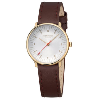 Doppio, Brown Vegan Grape Leather, 33 mm, Front view