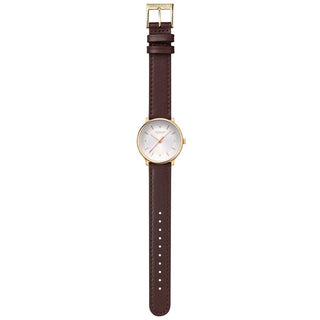 Doppio, Brown Vegan Grape Leather, 33 mm, Front view
