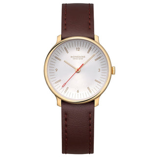 Doppio, Brown Vegan Grape Leather, 33 mm, Front view