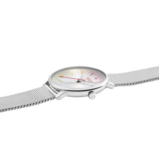 Doppio, Stainless Steel, 33 mm	, Side view with focus on the crown