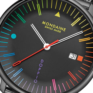 Doppio, Stainless Steel, 41 mm	,Detail view of the watch dial
