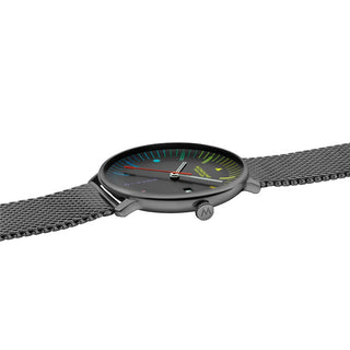 Doppio, Stainless Steel, 41 mm	, Side view with focus on the crown
