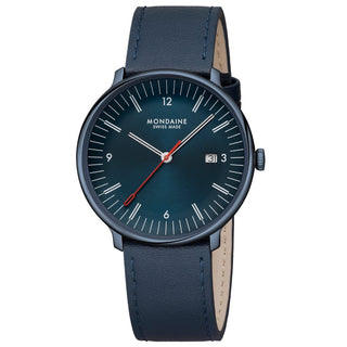 Doppio, Blue Vegan Apple Leather, 41 mm, Front view