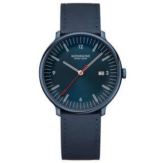 Doppio, Blue Vegan Apple Leather, 41 mm, Front view
