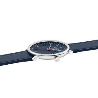 Doppio, Blue Vegan Apple Leather, 41 mm, Side View