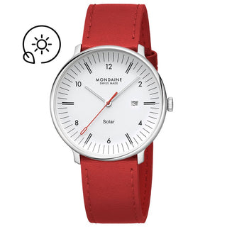 Doppio Solar, Red Vegan Apple Leather, 41 mm, Front view